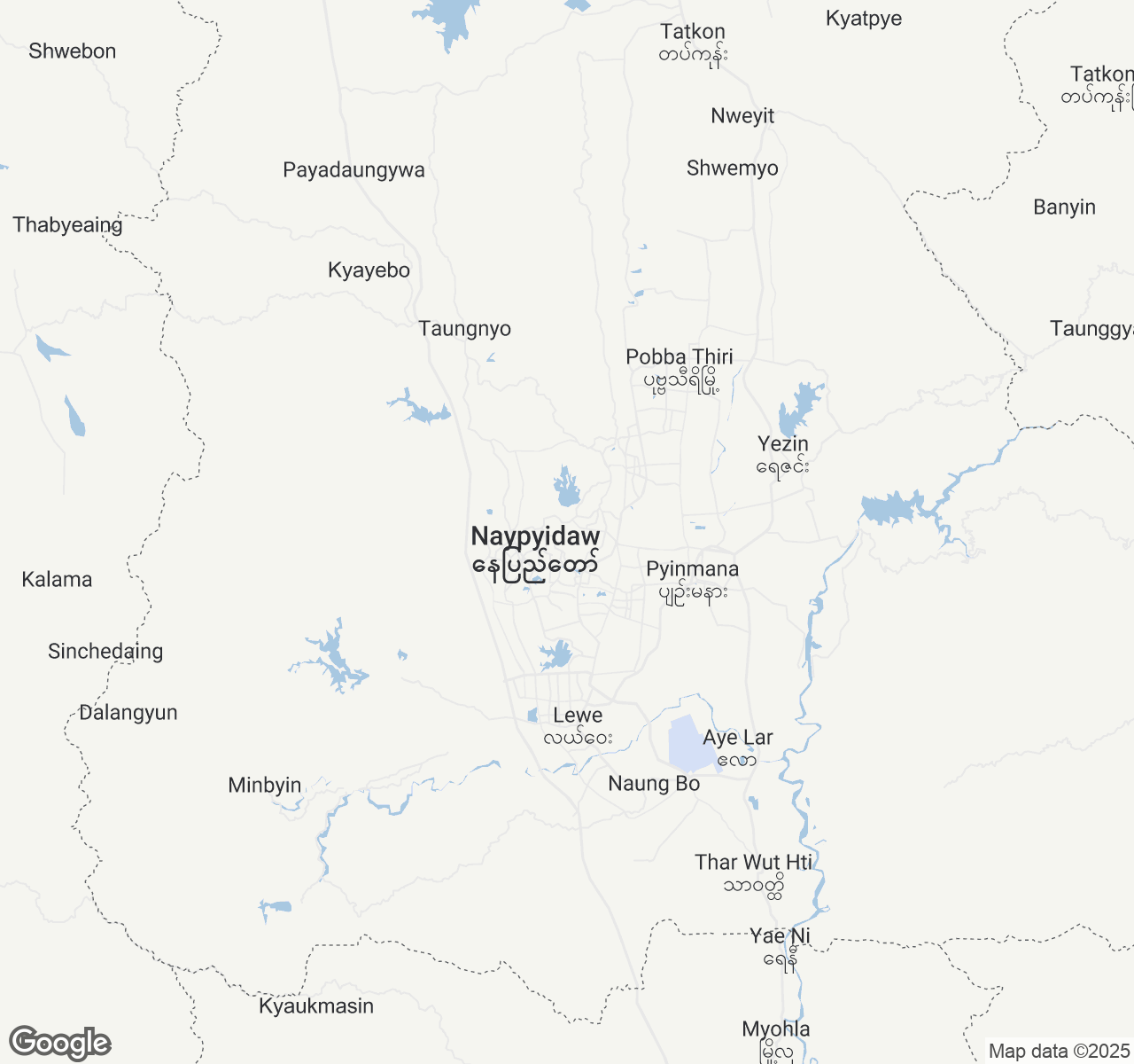 Map of Naypyidaw