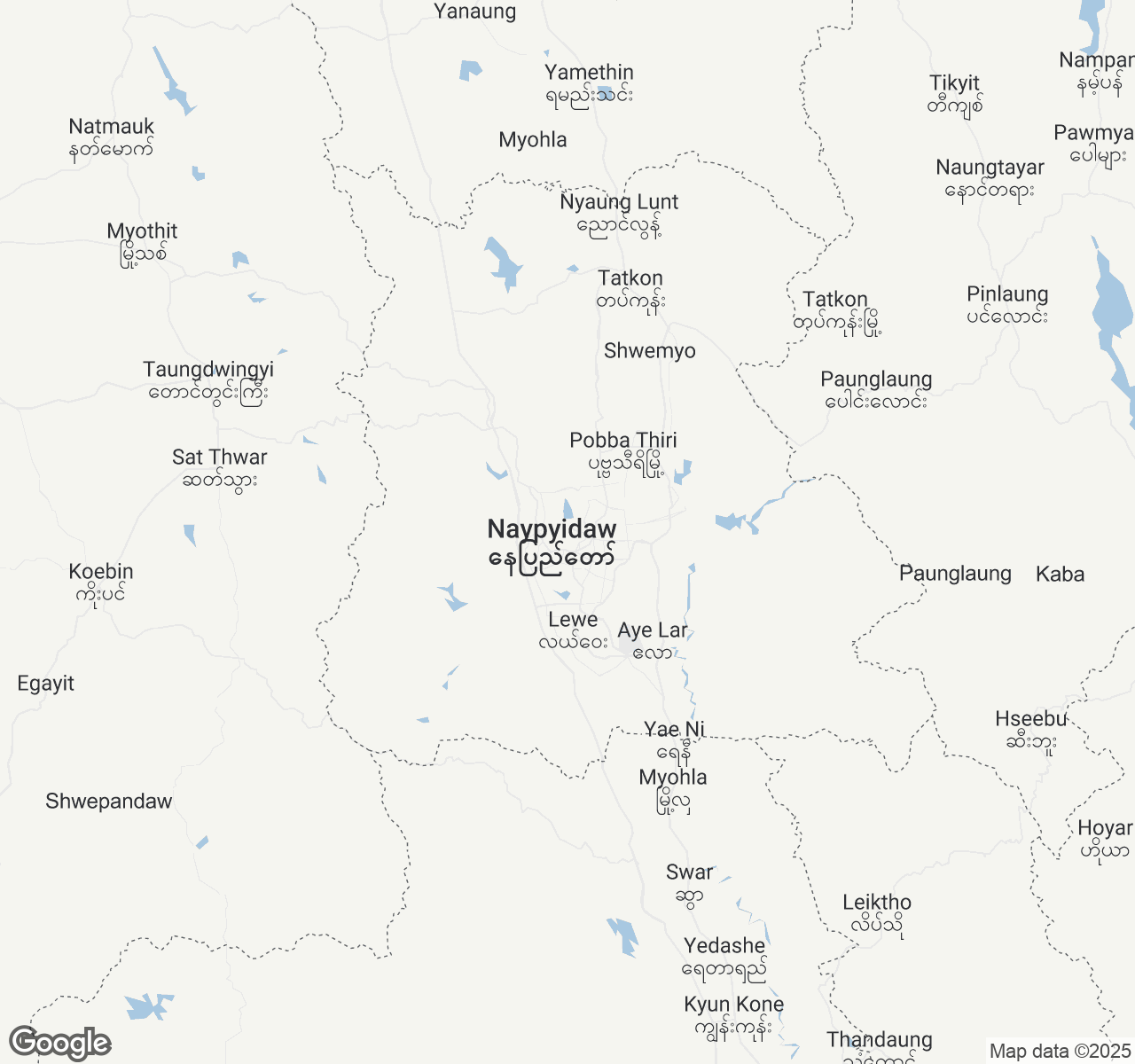 Map of Naypyidaw